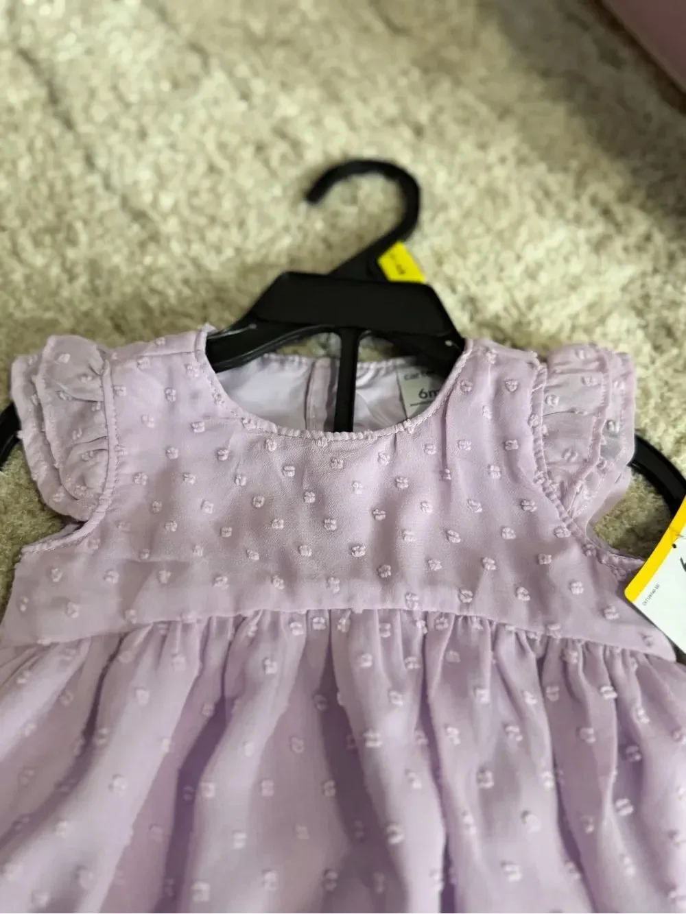 Carter's Swiss Dot Lavender Purple Dress Size 6 Months NWT